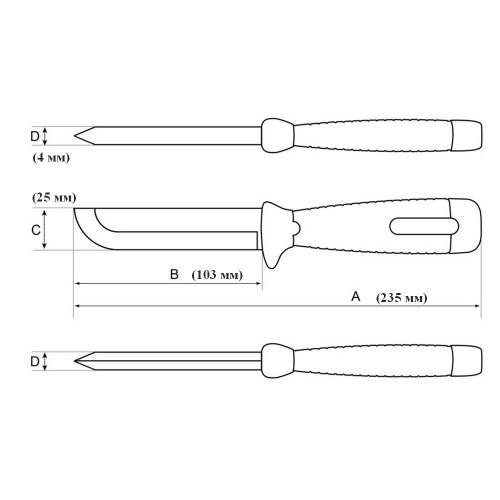 Підрубний ніж із закругленим клинком SB-2449 BAHCO