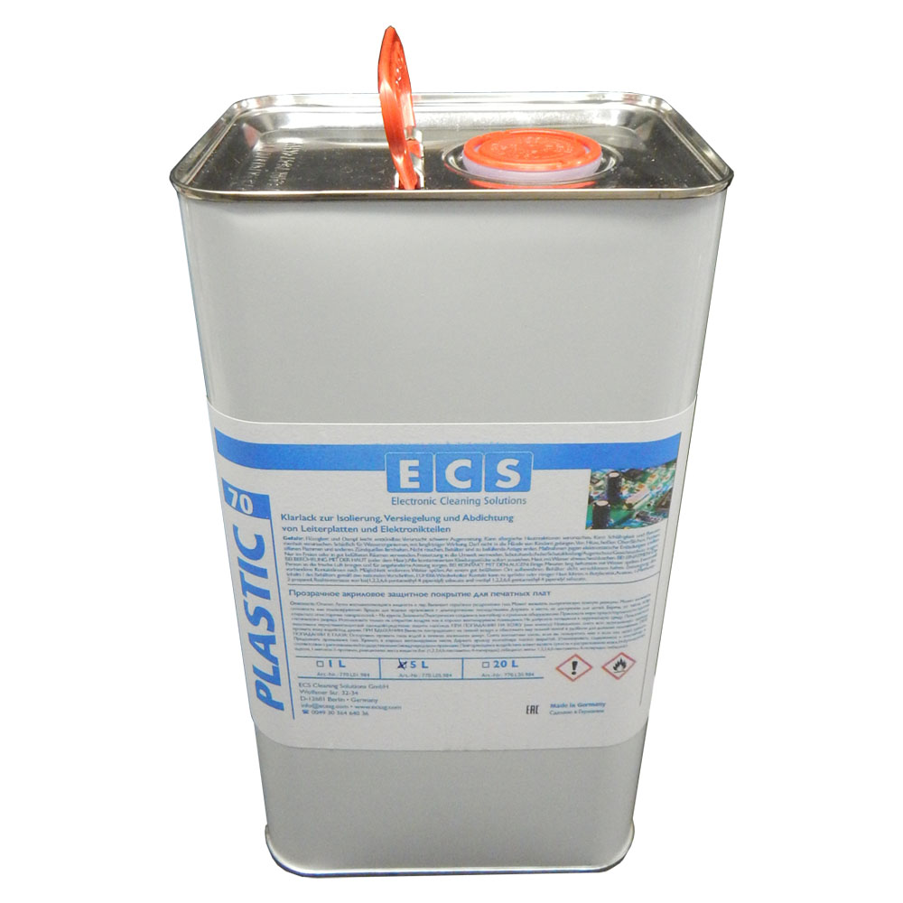 Прозрачное акриловое защитное покрытие для печатных плат ECS Plastic 70